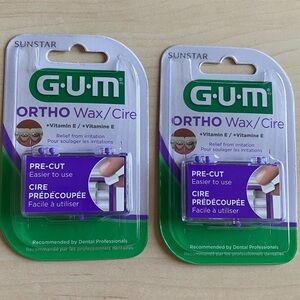 4 pk GUM Orthodontic Dental Wax for Braces with Clear Color - Unflavored